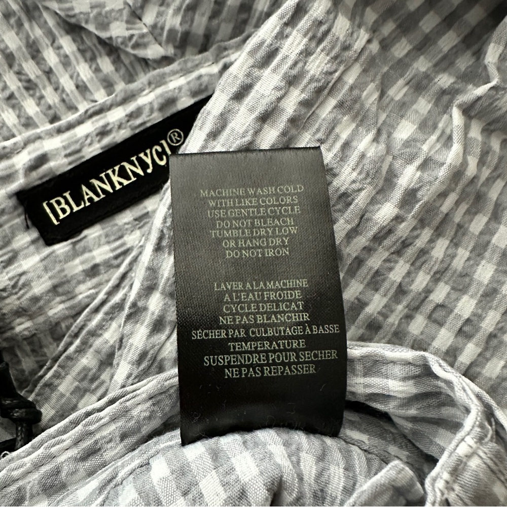 Blank NYC Gray Gingham Plaid Seersucker High-Rise Belted Shorts Various - Picture 6 of 8